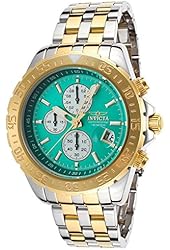 Invicta 18853 Men's Aviator Chronograph Two-Tone Bracelet Green Dial Watch
