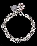 Pearl and rose quartz bracelet, 'Field of Love'