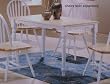 Country Style White & Natural Finish Solid Oak Wood Top Dining Table