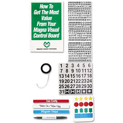 Magna Visual CO-SPR Magnetic Board Accessory Kit: Indicators, Strips, Tape, Ltrs/Nos., Marker, Guide