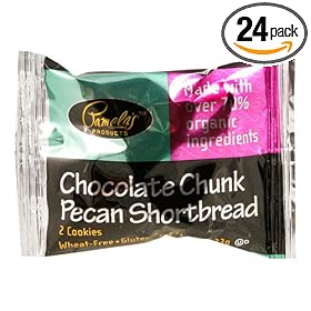 Pamela's Products Organic Chocolate Chunk Pecan Shortbread Cookie, 2-Count Bag (Pack of 24)