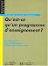 Qu'est-ce qu'un programme d'enseignement