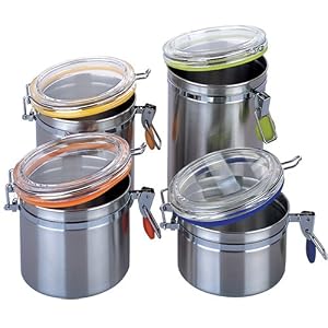 Airtight Stainless Steel Canister, Set of 4