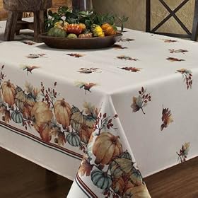 Benson Mills Harvest Blessings Printed Fabric Tablecloth, 52-Inch-by-70-InchHarvest Blessings Printed Tablecloth