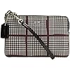 Coach Glen Plaid Corner Zip Wristlet 65066 Black