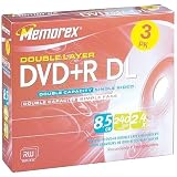 Memorex 2.4x 8.5 GB Double Layer DVD+R Pack (3 Discs)