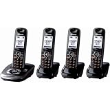 Panasonic KX-TG7534B DECT 6.0 PLUS Expandable Digital Cordless Answering System with 4 Handsets