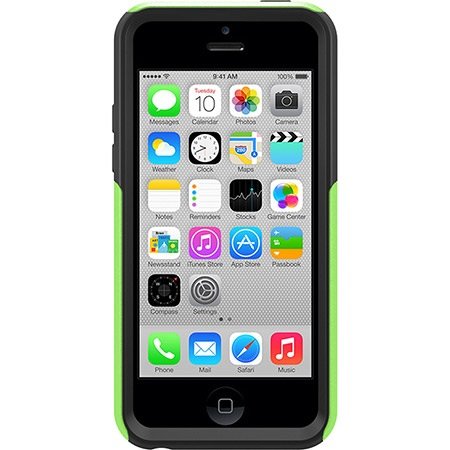 Otterbox Commuter Case Series for iPhone 5C - Retail Packaging - Black / Apple Green