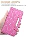 iPhone 6 Case, iPhone 6S Wallet, HESPLUS Bling Sparkle PU Leather Flip Folio [Detachable] Wallet Cover Magnetic with Credit Card Slot Holder for iPhone 6 / iPhone 6S 4.7 Inch - Pink