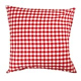 Kissenbezug Bauernkaro rot-weiß 40x40 cm Hotelverschluss