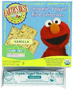 Earth's Best Organic Vanilla Yogurt Rice Crisp Bars, 4 Ounce Boxes Containing 6 Bars (Pack of 6)