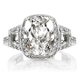 Kalas Cushion Cut Sterling Silver Engagement Ring