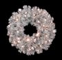 24" Pre-Lit Retro Silver Laser Tinsel Christmas Wreath - Clear Lights