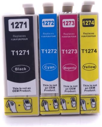 Compatible Ink Cartridge Replacement for Epson T127 (Black, Cyan, Magenta, Yellow, 4-Pack)