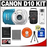 Canon PowerShot D10 Waterproof Compact Digital Camera + 8GB SD Card + Case  ....