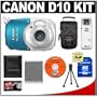 Canon PowerShot D10 Shock & Waterproof Digital Camera + 8GB SD Card + Case + Battery + Accessory Kit