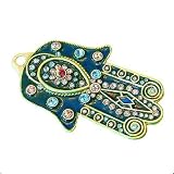 Swarovski Crystals Chamsa Hamsa Decoration Plaque Kaballah Kabbalah Blue Pink Wall Hanging FREE SHIP! Certificate of Authenticity