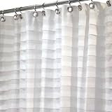 InterDesign Tuxedo Pleated Fabric Shower Curtain, White