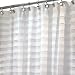 InterDesign Tuxedo Pleated Fabric Shower Curtain, White