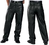 Classic Loose Fit Men's Leather Pants by Xelement