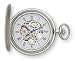 Avalon 17 Jewel Mechanical Skeleton Silver-tone Covered Pocket Watch with Chain, #4037S image 4