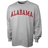 Alabama Crimson Tide Ash Vertical Arch Long Sleeve T-shirt