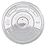 Eco-Products : Lids, for Corn Clear Plastic Cups, Flat, Clear, 1000/Carton -:- Sold as 1 CT