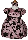New Dress with Brown Velvet Flocking Dress - 18M Dusty Rose B806