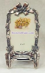 Just Married 5 x 7 Pewter Frame