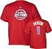 Allen Iverson Red Majestic Player Name and Number Detroit Pistons T-Shirt