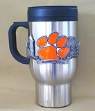 Clemson Tigers Stainless Steel  Pewter Travel Mug