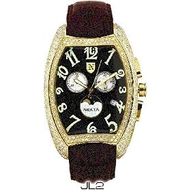 Nekta Jumbo Luna Moon Phase Stainless Steel and Diamond Watch - JL2 by Nekta
