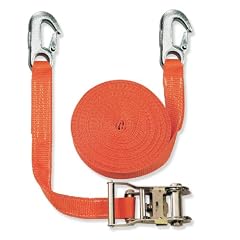 Braun Spanngurt 2000 daN, zweiteilig, Farbe orange, 6 m L�nge, 35 mm Bandbreite, mit Ratsche und Karabinerhaken