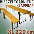 Bierzeltgarnitur 3-teilig L: 2,20m klappbarer Tisch und B�nke