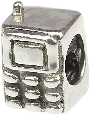 Call Me! Mobile Cell Phone .925 Sterling Silver Bead Charm Pandora Chamilia Biagi & European Bracelets Compatible