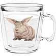 Rabbit (Tan) 12 oz Insulated Coffee Mug, Clear