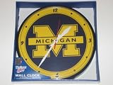 MICHIGAN WOLVERINES 12 Team Colors & Logo Round WALL CLOCK