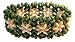 Natural Wood Green and White Stars Bracelet