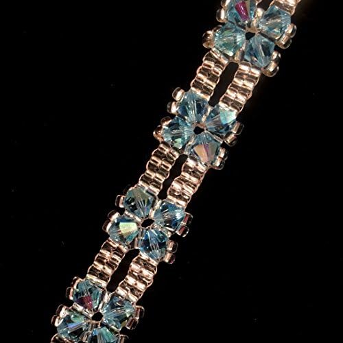 Swarovski Elements Aquamarine Crystal Bracelet "Crystal Flowers"