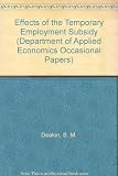 Effects of the Temporary Employment Subsidy