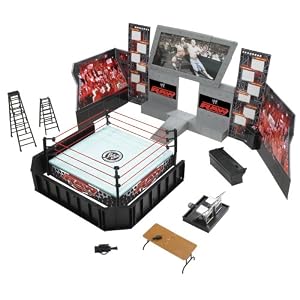 WWE Wrestling RAW Tables, Ladders and Chairs Arena Playset Ring with John Cena and Batista... by WWE