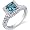 Princess Cut 1.00 Carats London Blue Topaz Engagement Ring in Sterling Silver Rhodium Finish Size 5