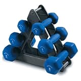 Hampton Fitness 3, 5, and 8 lbs. Hexagon Neoprene Dumbbell Set with Stand