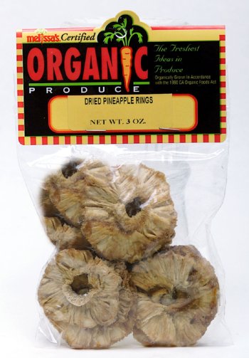 Melissa's Organic Dried Pineapple Rings, 3 packages (3 oz) by Dried Pineapple Rings