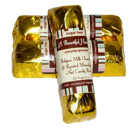 Sugar Free Belgian Milk Chocolate Macadamia Nut Candy Bars - 3pc by A Bountiful Harvest