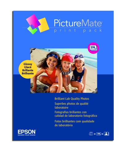 Epson PictureMate Print Pack (2 Ink Cartridges/270 sheets of Glossy Photo Paper) - T5570-270