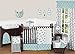 Fitted Crib Sheet for Turquoise Blue and Gray Earth and Sky Baby/Toddler Bedding - Nature Print