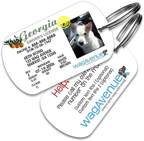 Georgia Driver's License Pet Tag - Durable Stainless Steel Dog Id Tag, Personalized Pet Tag, Custom Pet Tag, Dog License Id