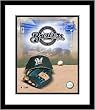 Milwaukee Brewers Team Logo and Cap Collage Framed 8x10 Photograph