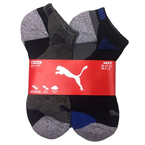 Puma Mens Low Cut All Sport No Show Socks 6-Pair 10-13